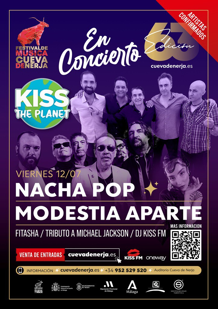 Este viernes Nacha Pop y Modestia Aparte en el 63 Festival de Música Cueva de Nerja